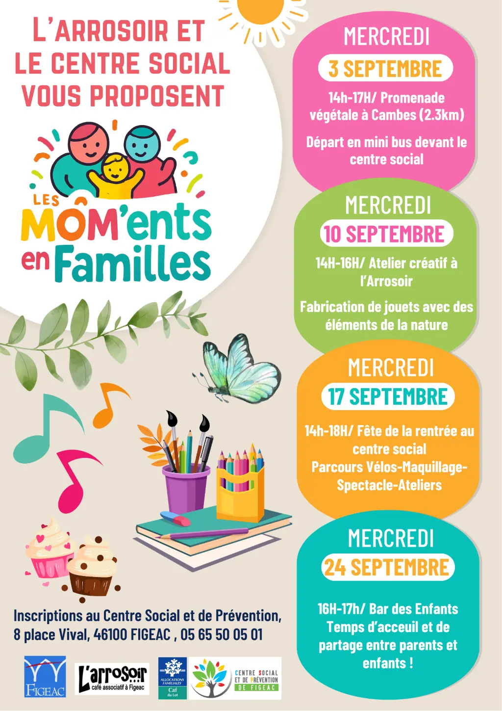 Affiche Programme Mom'ents familles Septembre