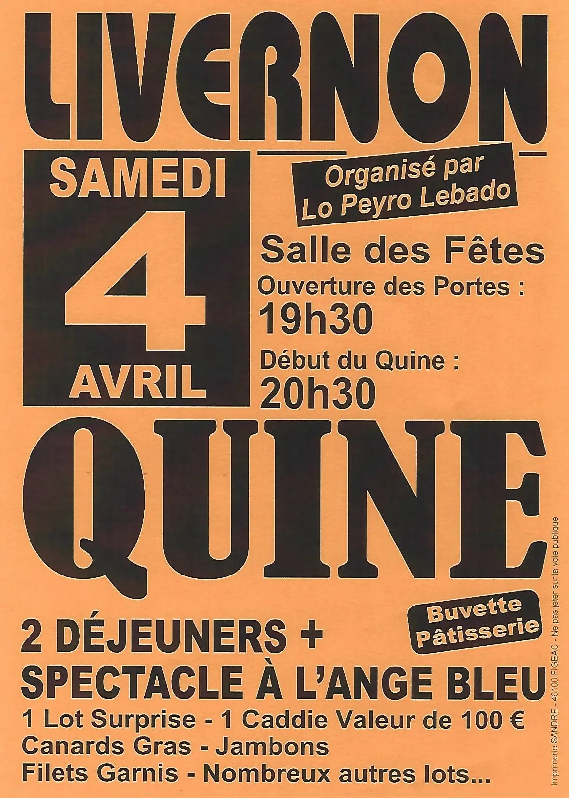 Affiche Quine 04.04.2026