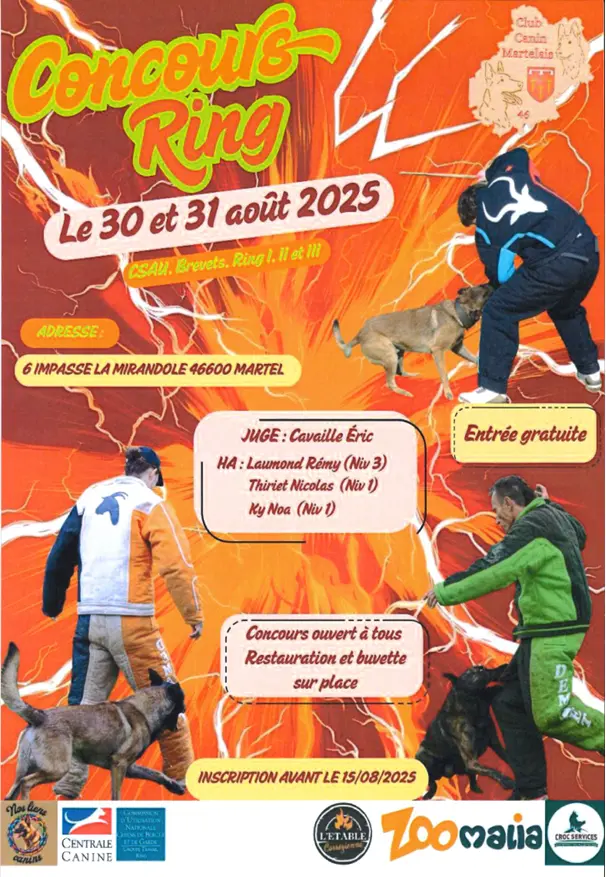 Affiche concours canin Martel