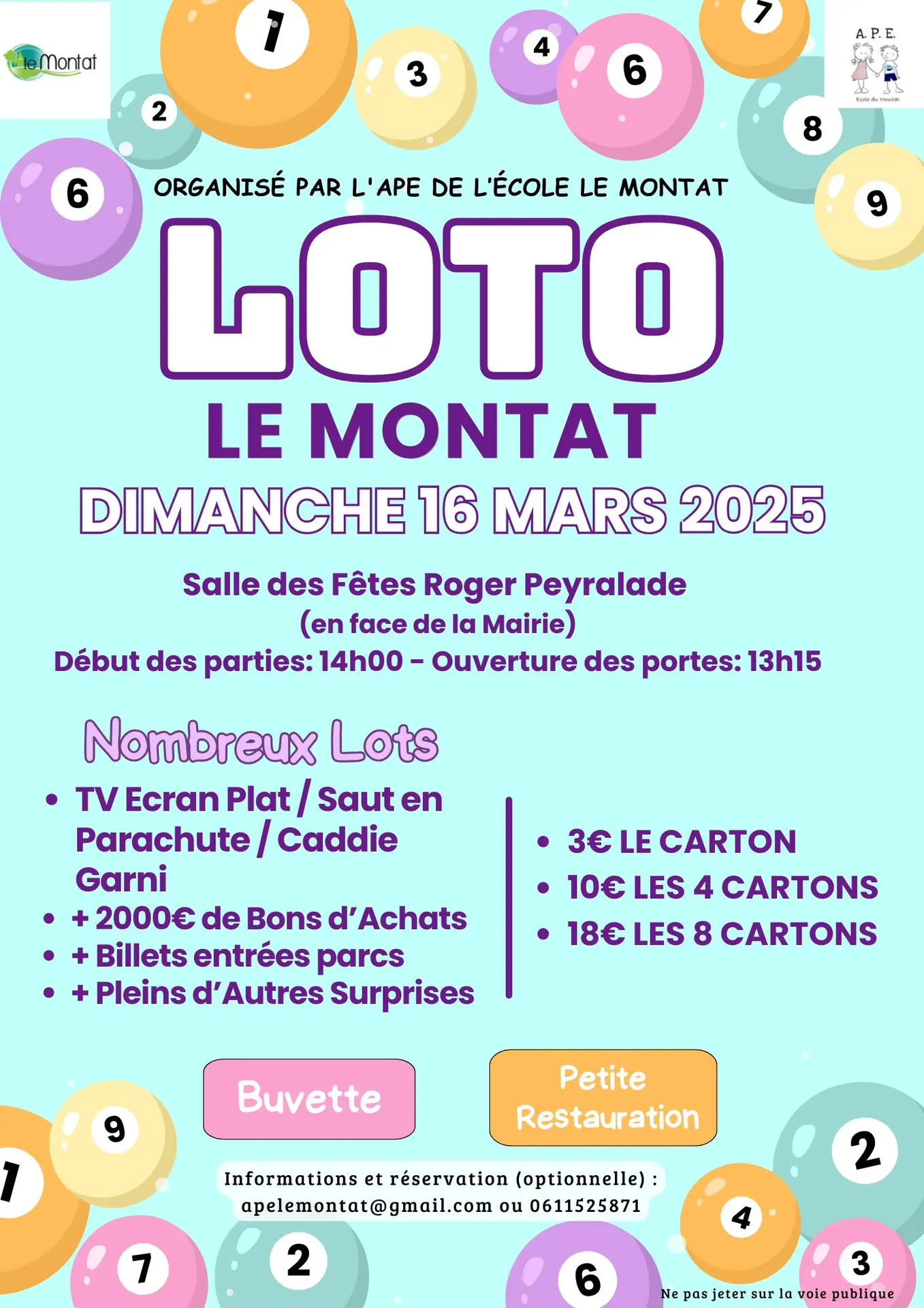 Affiche Poster Évènement Grand Loto Bingo Moderne Illustré Bleu Coloré - 1