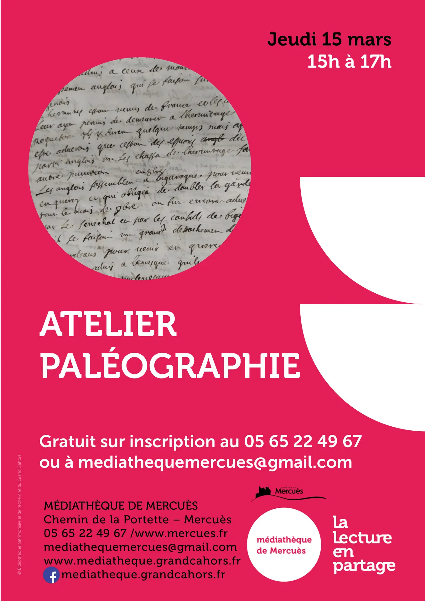 Affiche paleographie - mars26 Mercues