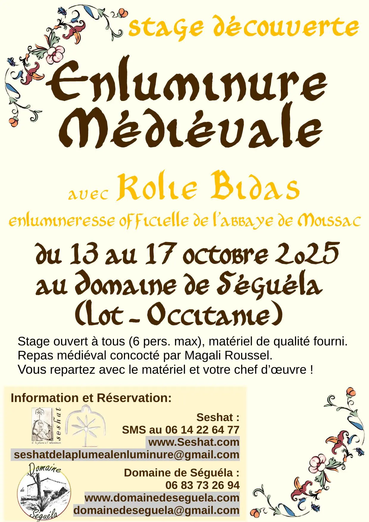 Affiche stage enluminure 2025