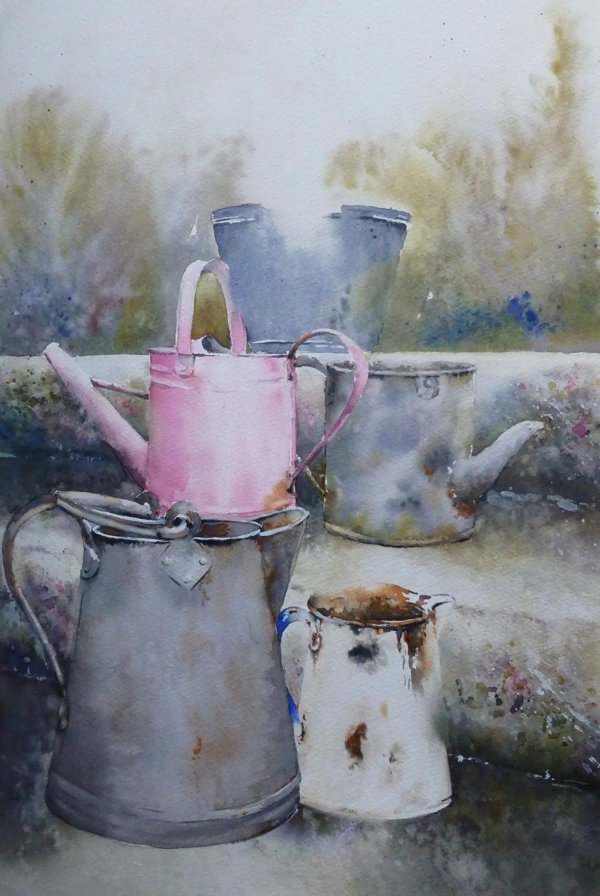 Aquarelle - En attendant le printemps