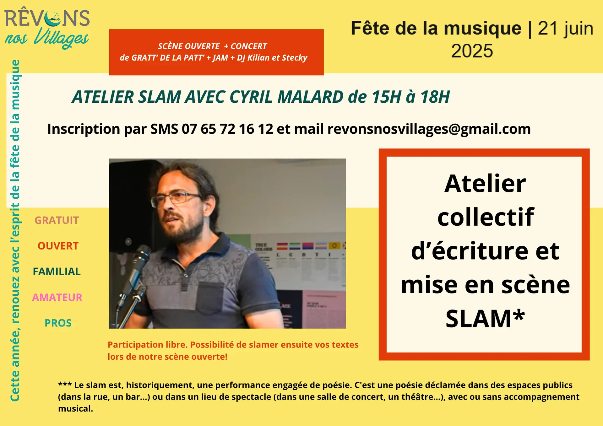 Atelier slam fête de la musique