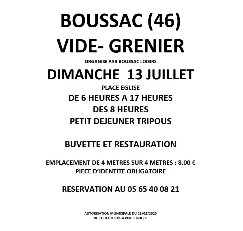 vide-grenier par Boussac Loisirs