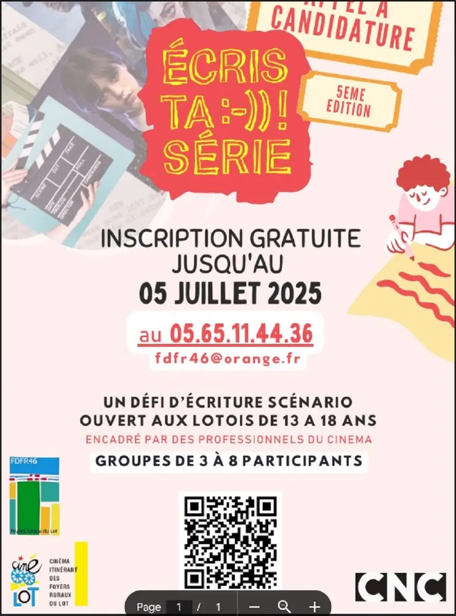 Affiche défi Écris ta série