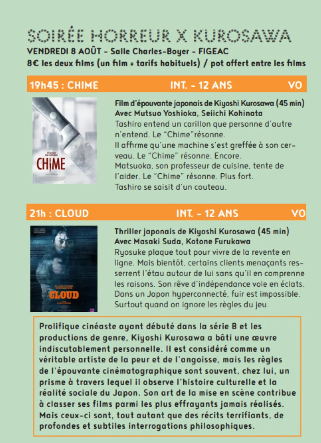 Cinéma, Horreur X Kurosawa à Figeac