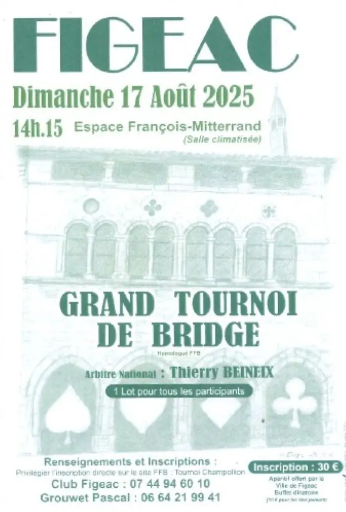 Grand tournoi de bridge à Figeac : Tournoi Champollion