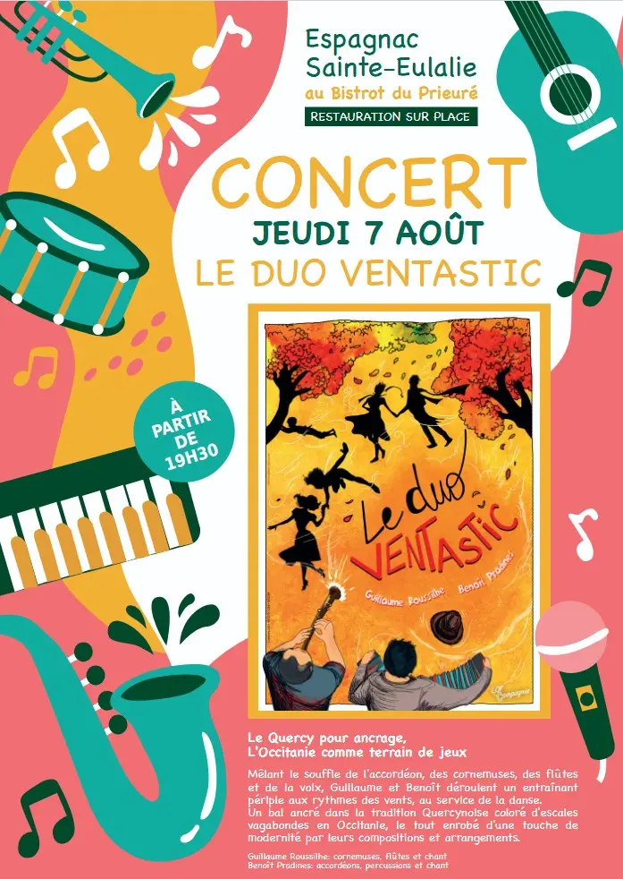 Concert Le Duo Ventastic à Espagnac-Sainte-Eulalie