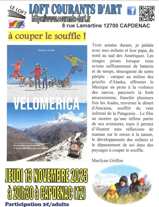 Projection du film Vélomérica à Capdenac-Gare