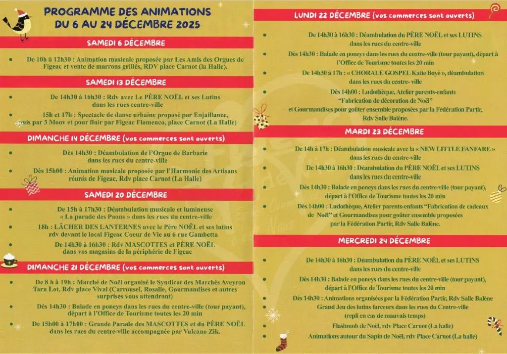 programme aniamtion de noël