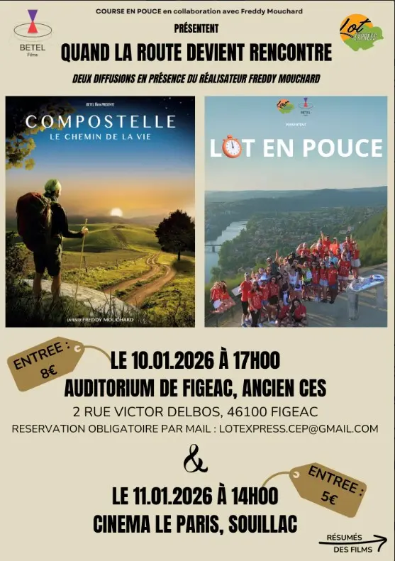 Ciné rencontre à Figeac :  Lot en pouce/ compostel