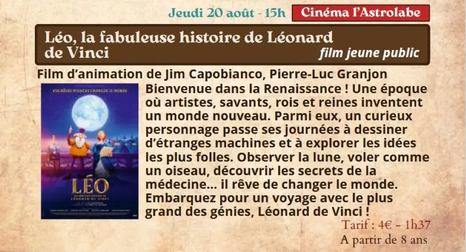 la fabuleuse histoire de Léonard de Vinci