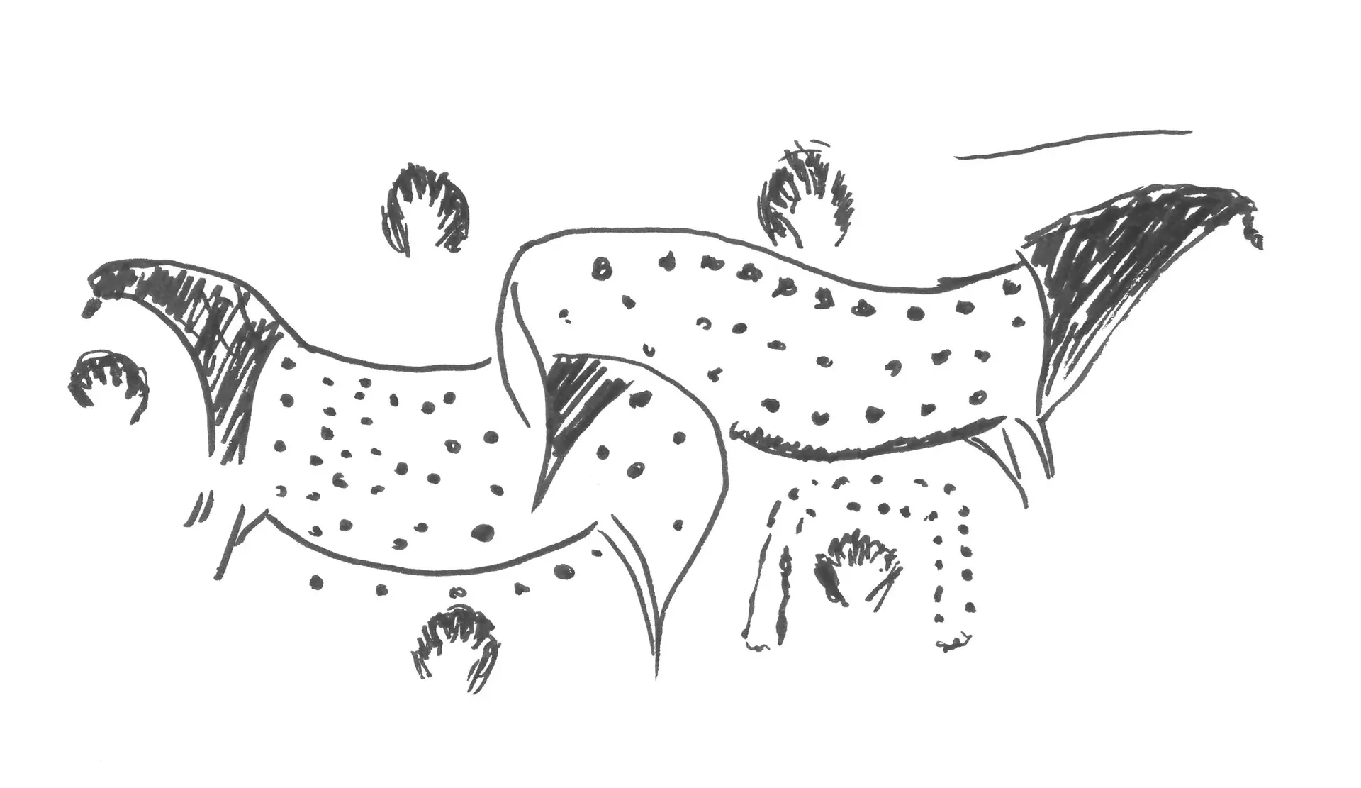 Chevaux pech merle dessin
