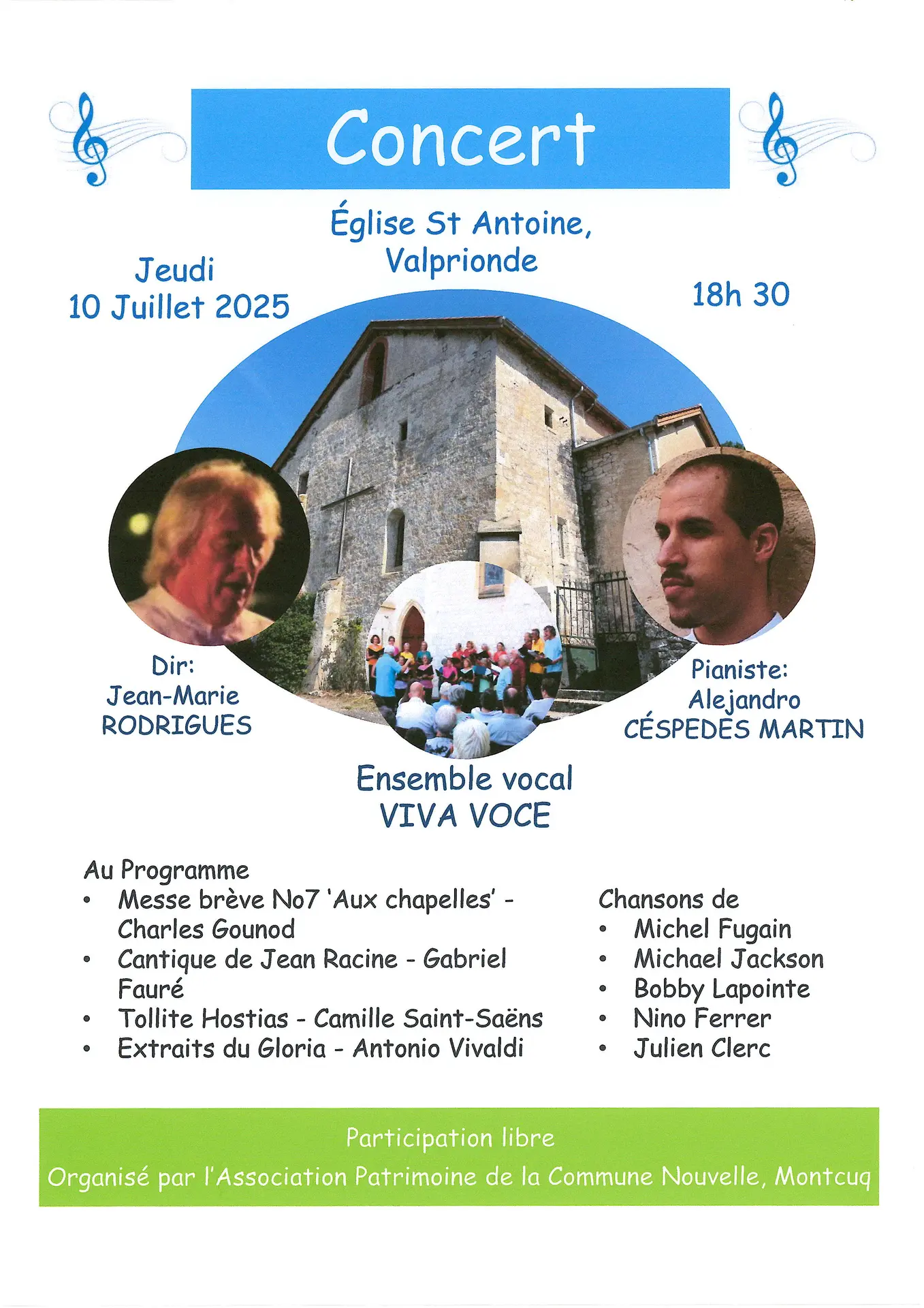 Concert Eglise St Antoine Valprionde - 10.07.2025
