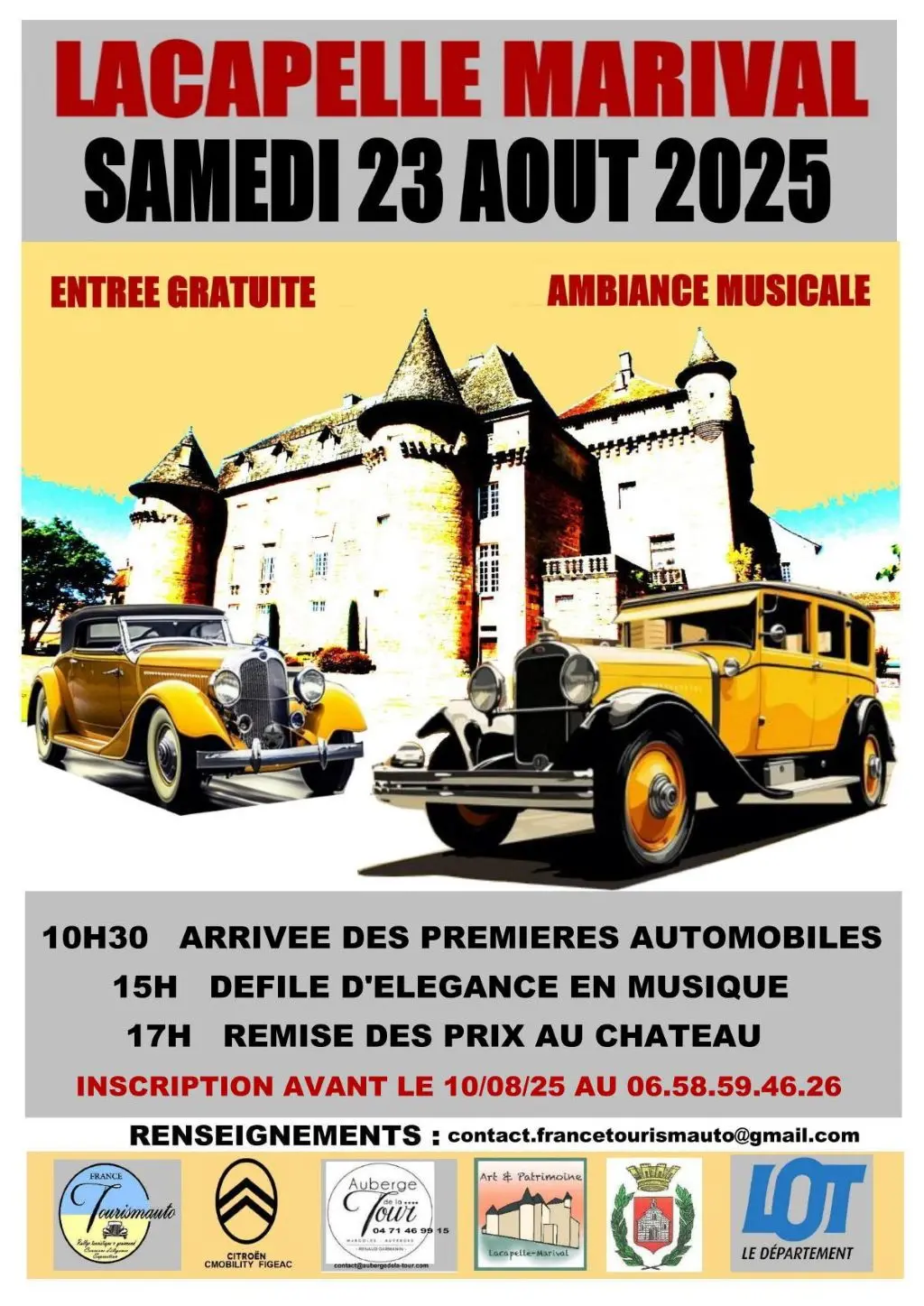 Défilé d'élégance automobile à Lacapelle-Marival