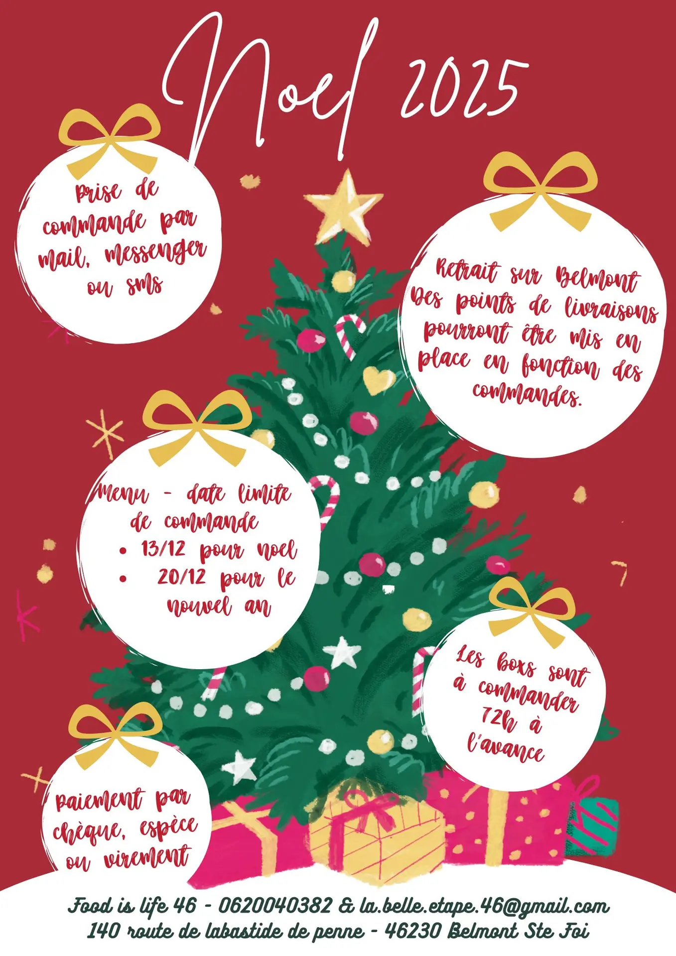 Food is Life_résa - Belmont Sainte Foi - 24, 25 et 31dec