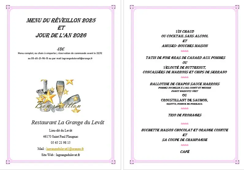 Grange du Levat - Saint Paul Flaugnac - 31dec et 01janv