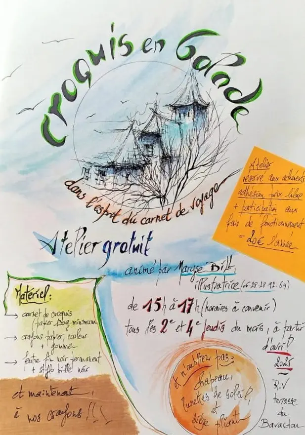 Les Ateliers du Bavardou - Croquis en balade avec Maryse BILL