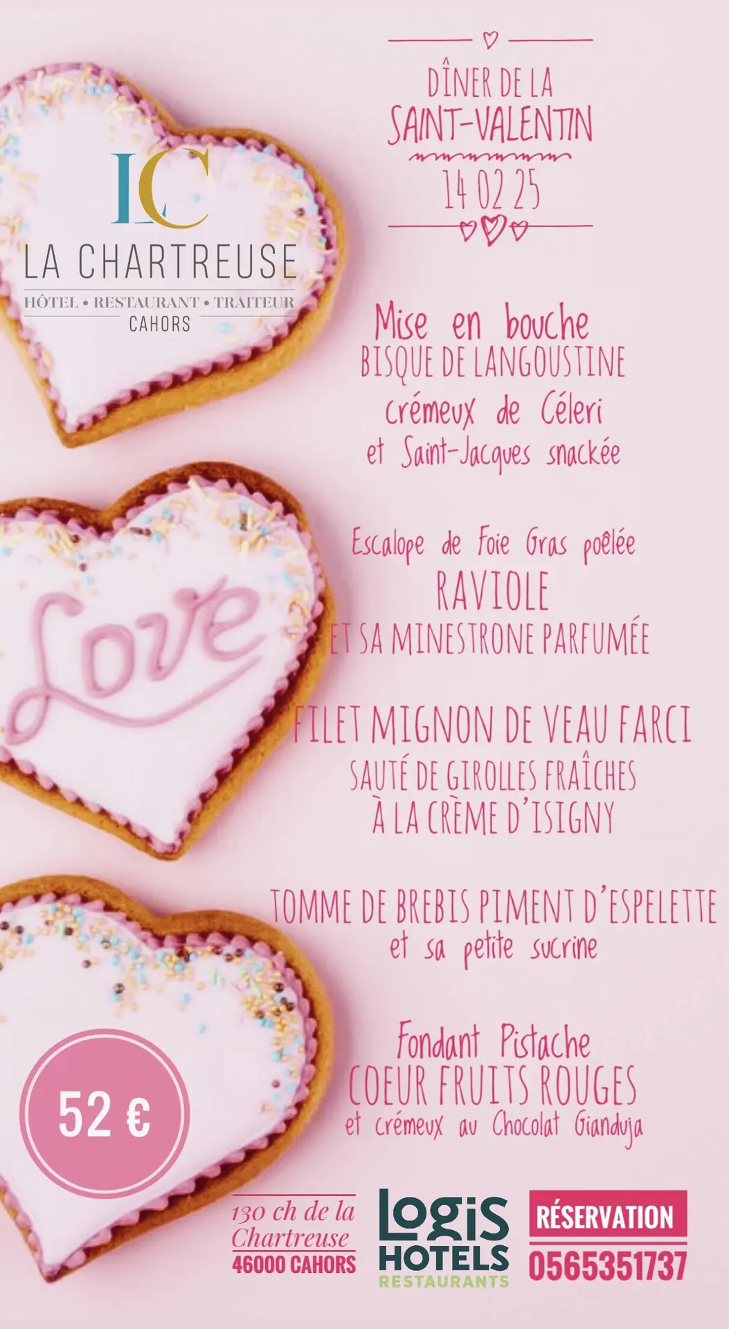 MENU ST VALENTIN 2025
