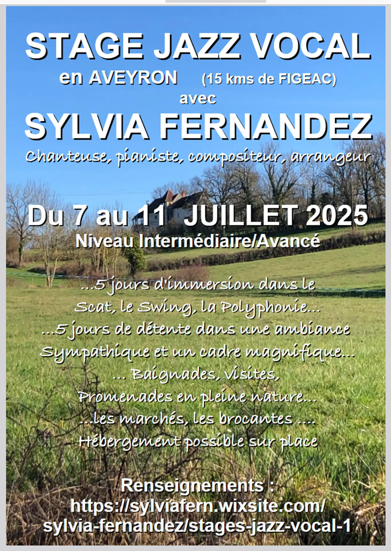 Capture d'écran affiche Stage Jazz Vocal