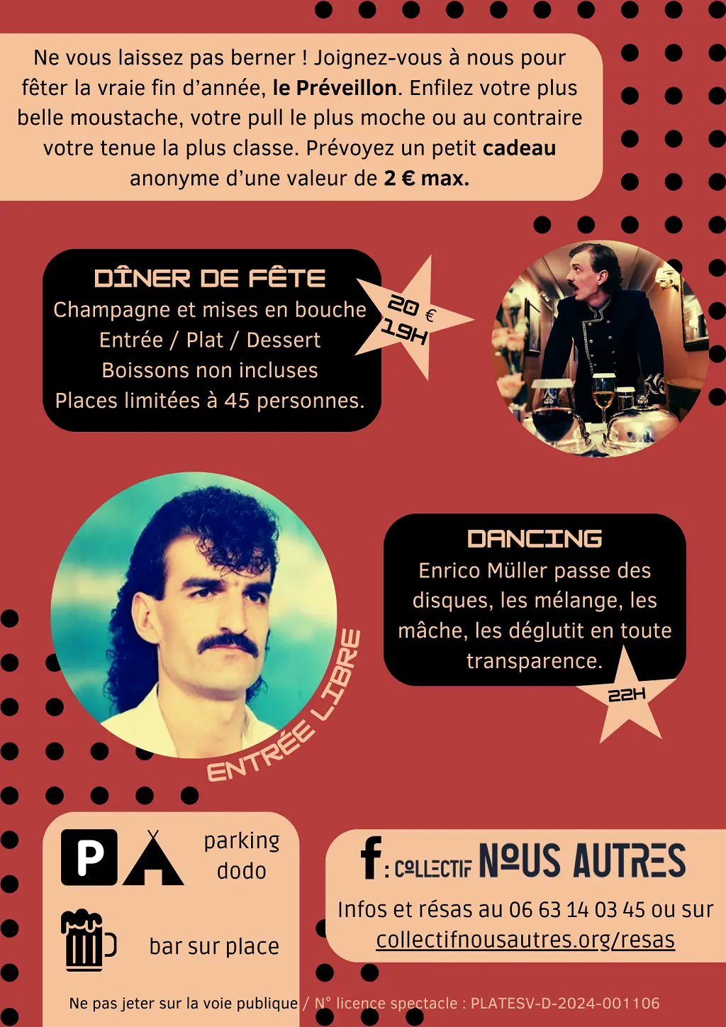 Invitation Préveillon - Verso