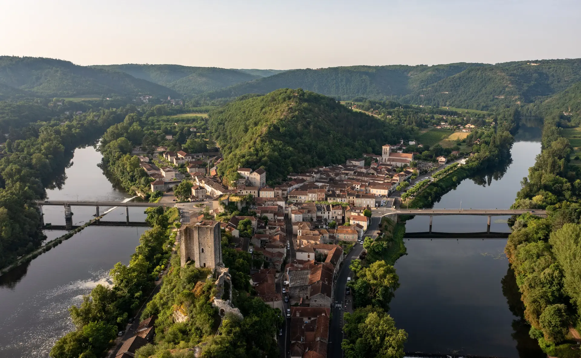 Vue drone de Luzech