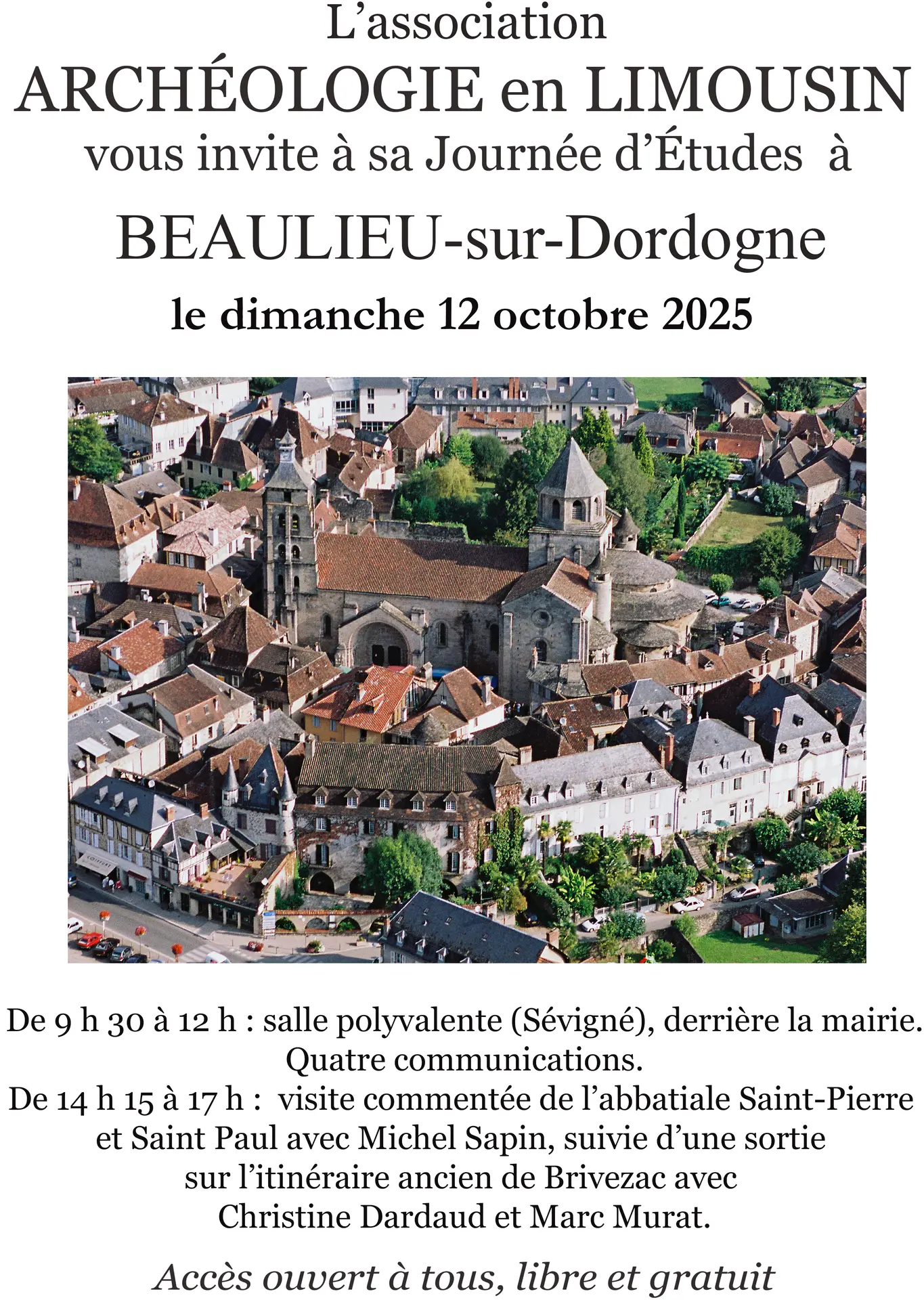 Journée d'Études Archéologie en Limousin à Beaulieu-sur-Dordogne 1