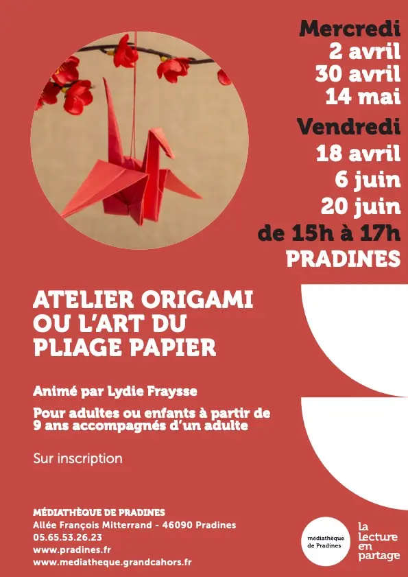 atelier origami avril à juin 2025