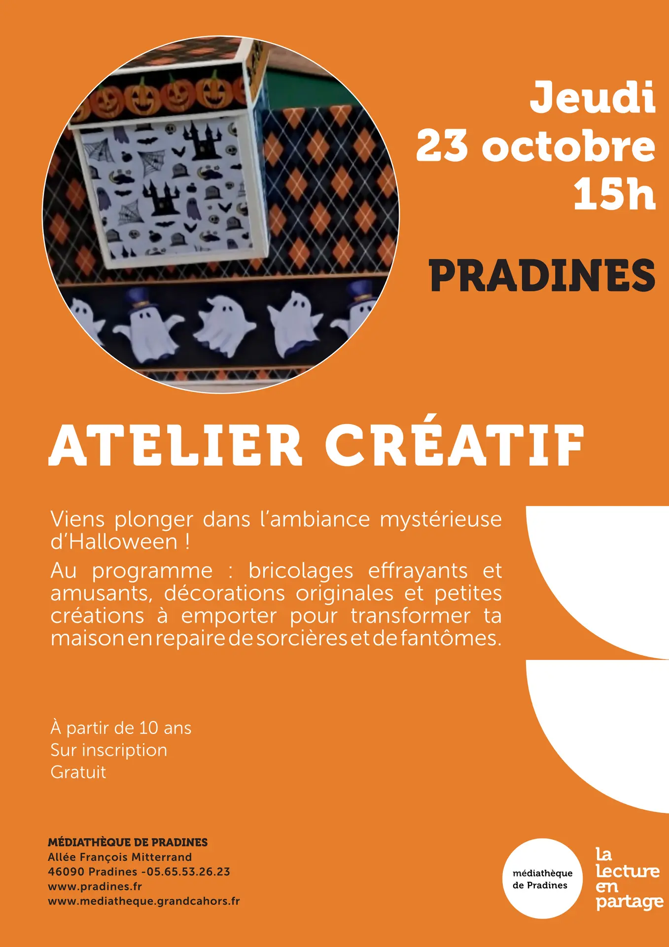 atelier créatif vacances Pradines 2025