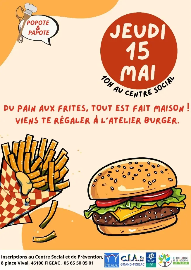 Atelier cuisine à Figeac: burgers et frites maison !