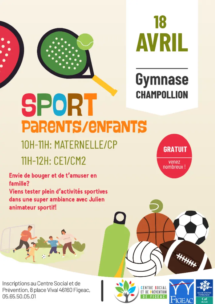 Sport parents enfants au centre social de Figeac