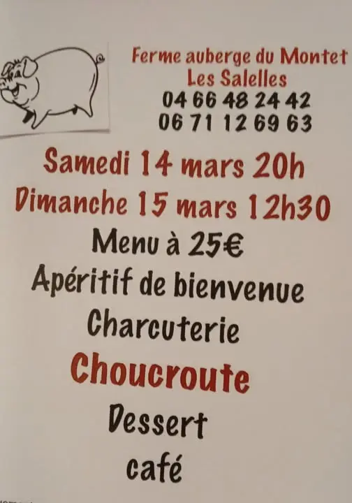 Soirée choucroute à l'auberge du Montet