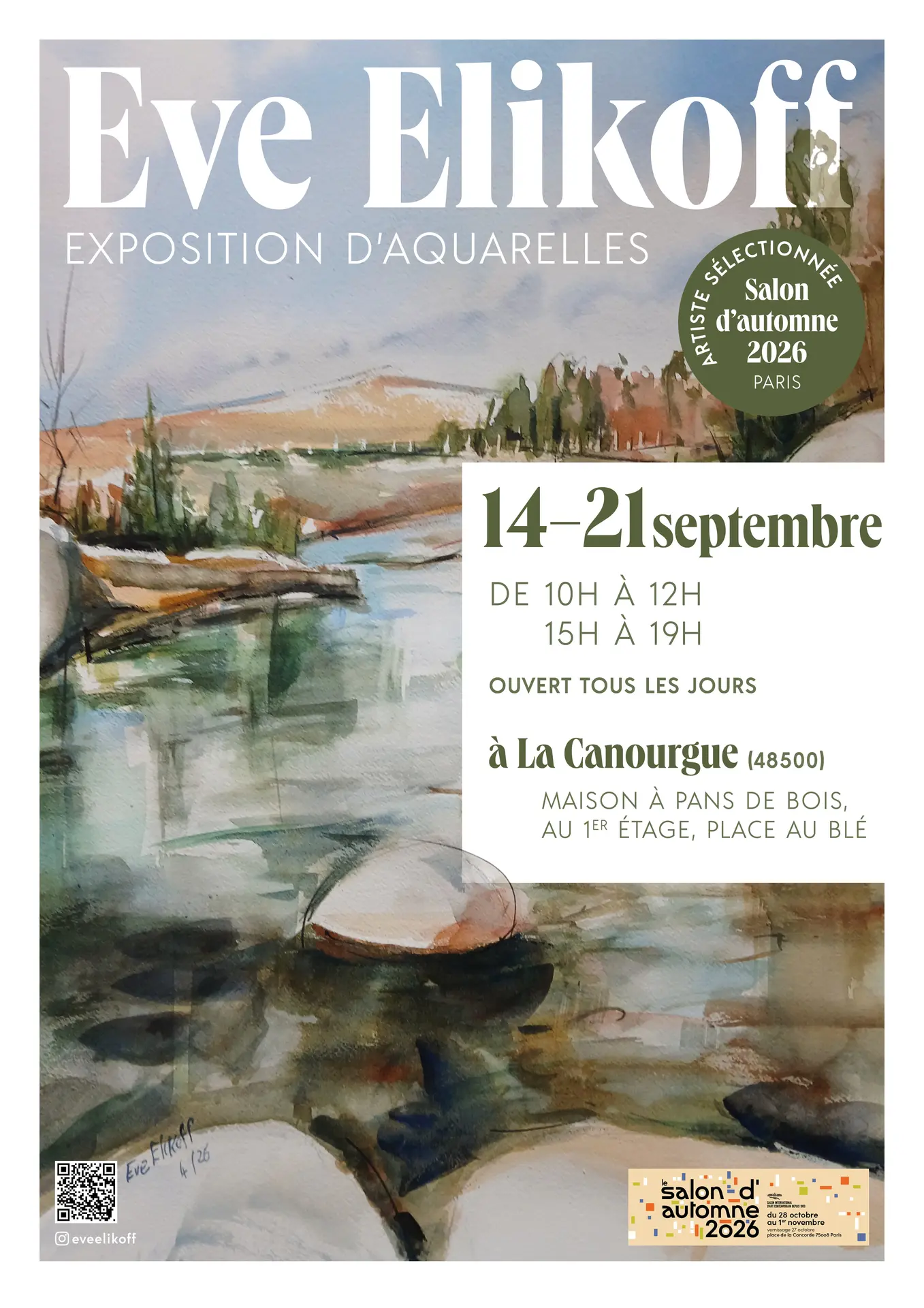 Exposition de la peintre Eve Elikoff à La Canourgue