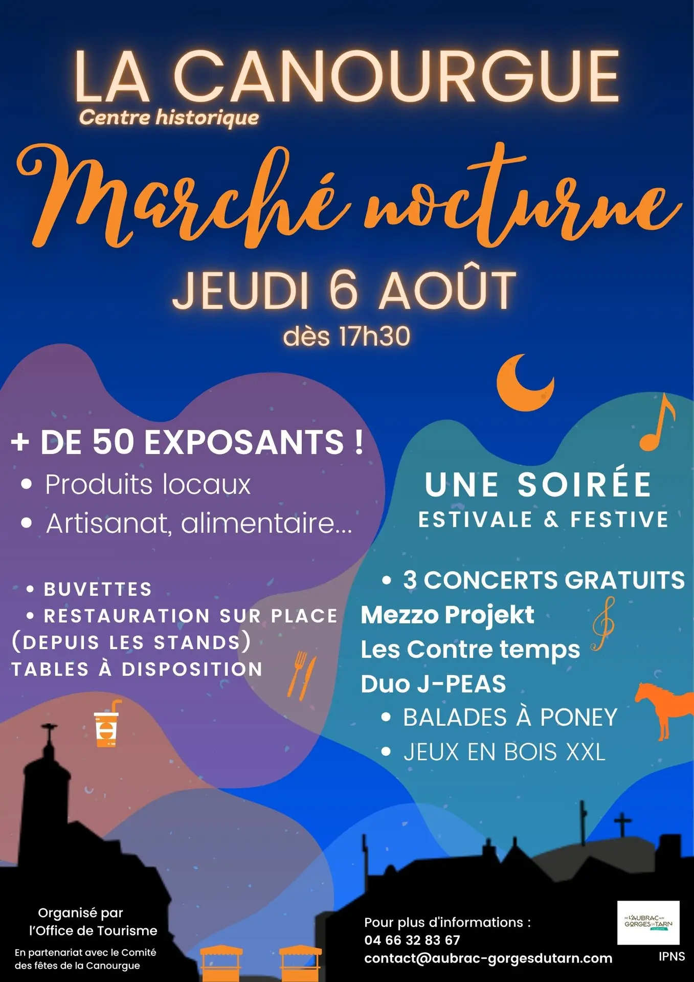 Affiche marché nocturne la Canourgue 2025 - 1