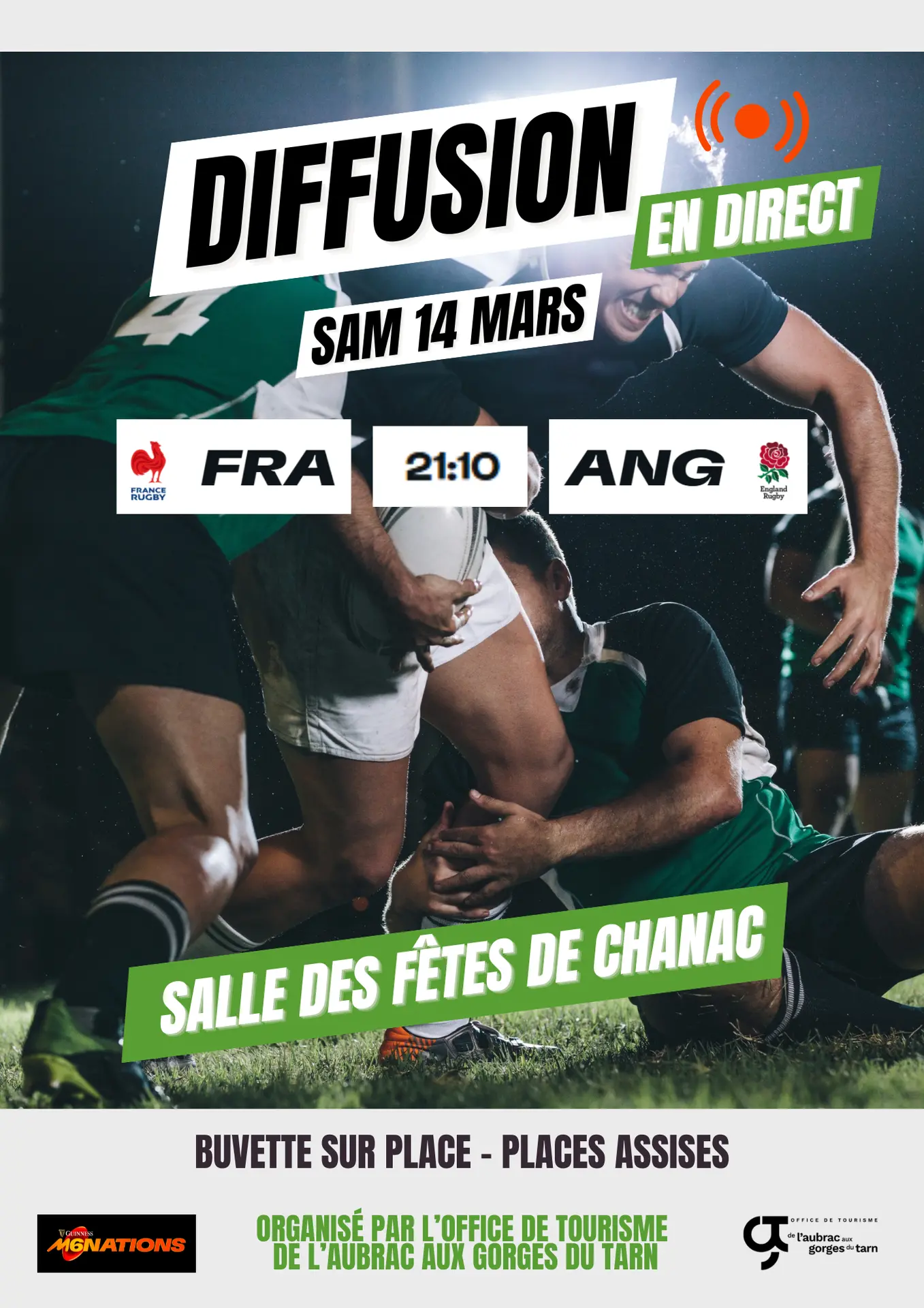 Affiche diffusion tournoi 6nations chanac  - 1