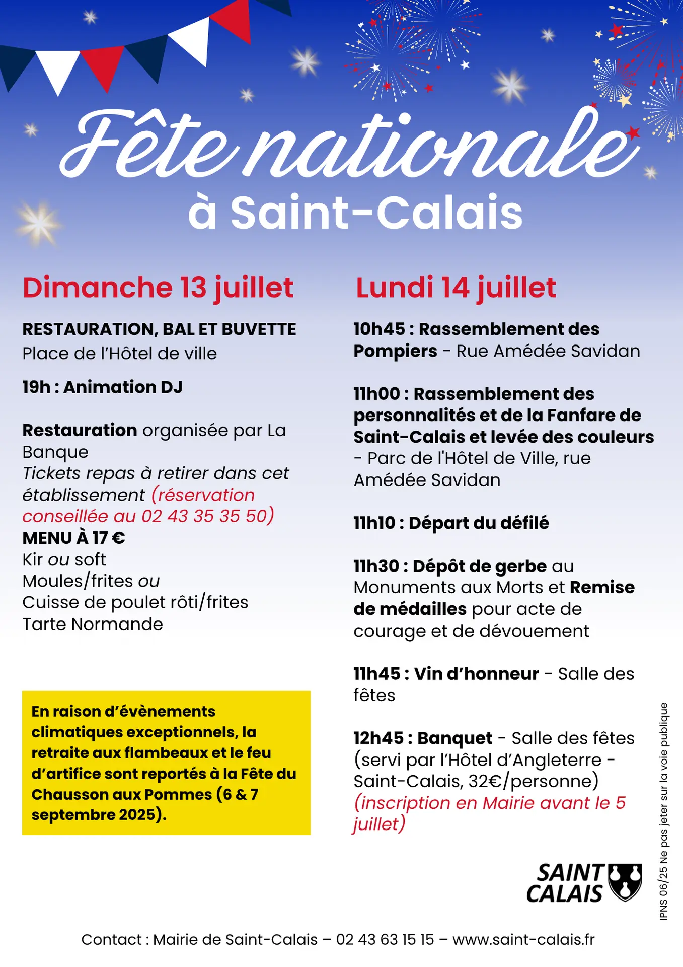Fête nationale 2025 - Saint-Calais