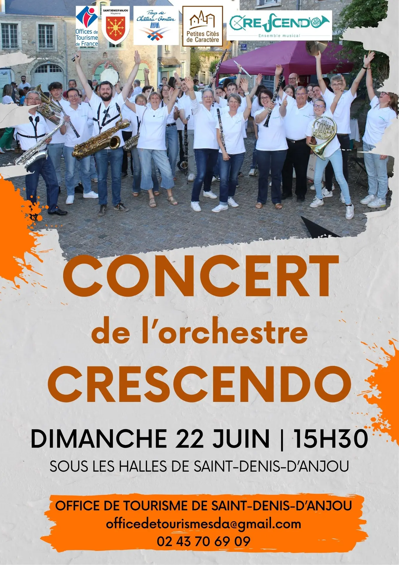White and Orange Minimalist Music Concert Poster - 1