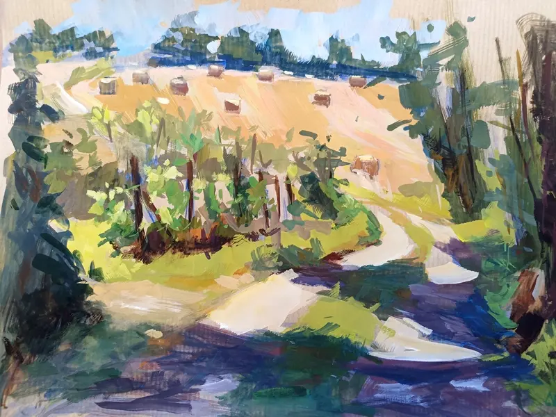 gouache sentier rouessé vassé A4