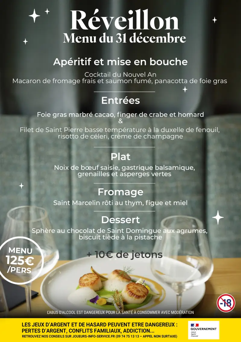 menu du réveillon 2025