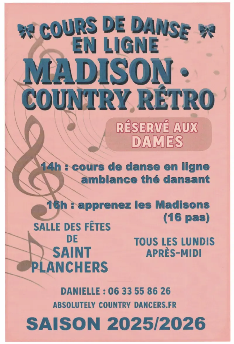 Cours de danse en ligne St Planchers