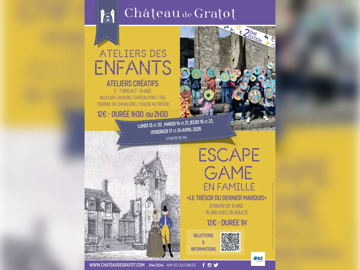 Affiche_Ateliers_enfants_avril2026_Château_Gratot_BD_1