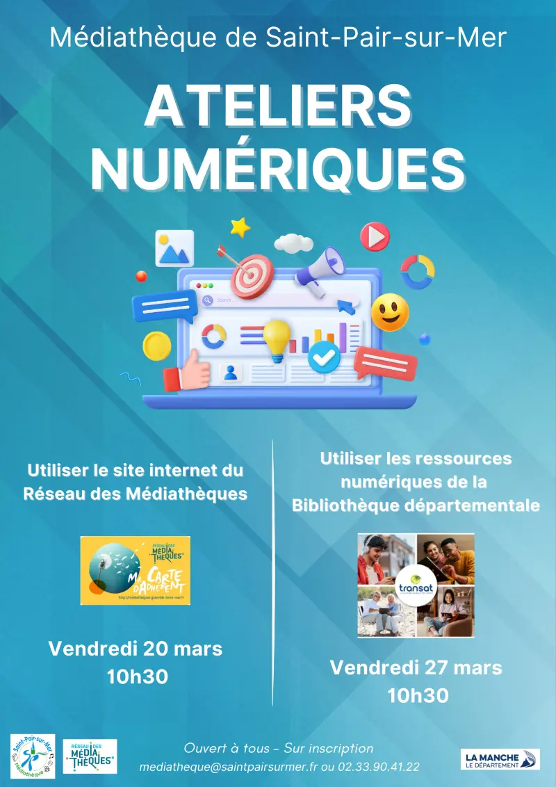 Affiche ateliers numériques 2026