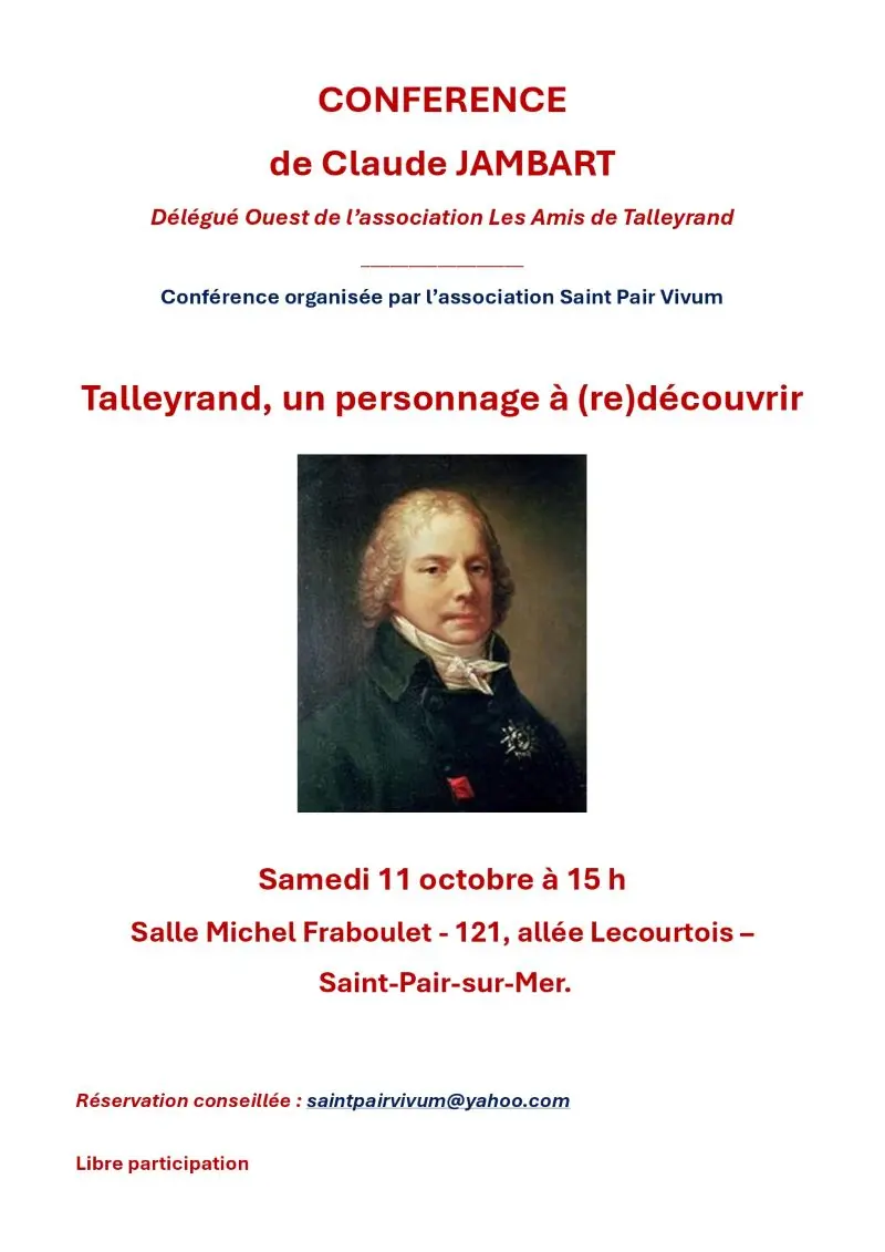 CONFERENCE Saint Pair- la vie de Talleyrand - 2025