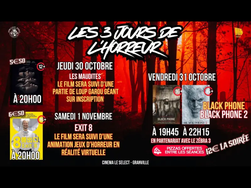 Cinéma Le Select Les 3 jours de l'horreur Granville 2025