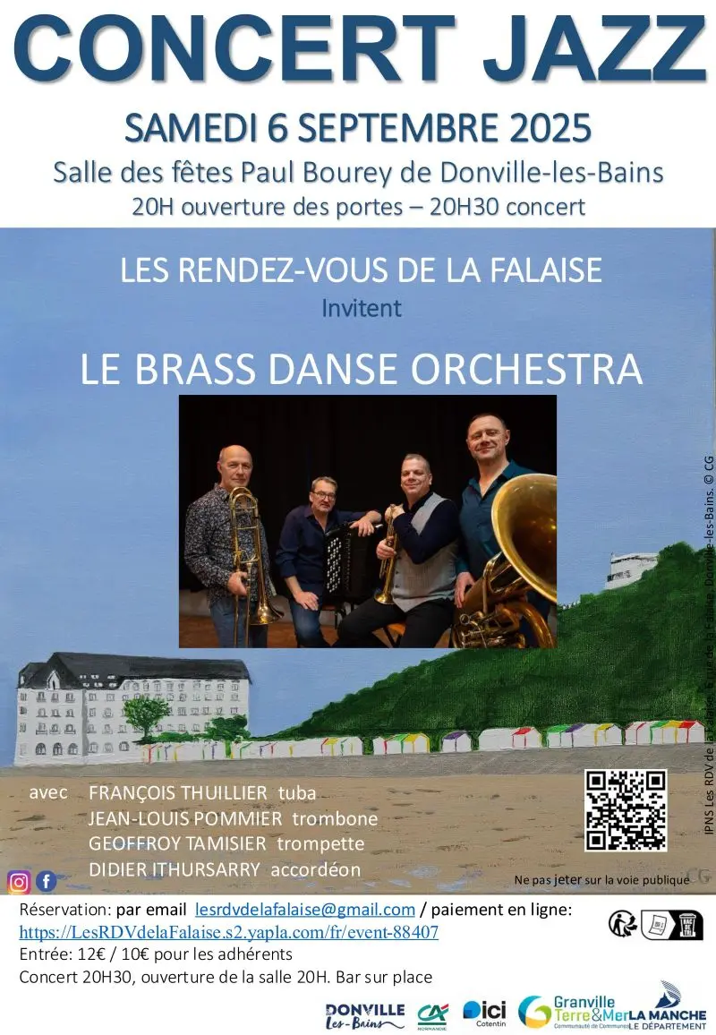 Concert Jazz Rendez vous de la falaise Brass Danse Orchestra Donville les bains 2025