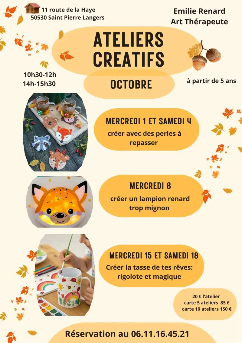 Emilie Renard Ateliers créatifs octobre 2025