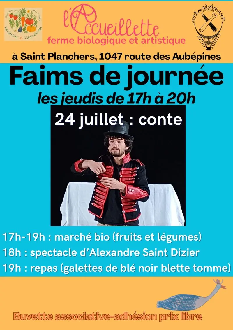 L'accueillette Faims de journée conte 24 juillet 2025