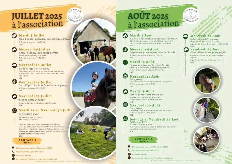Le Cheval Un guide activités été 2025