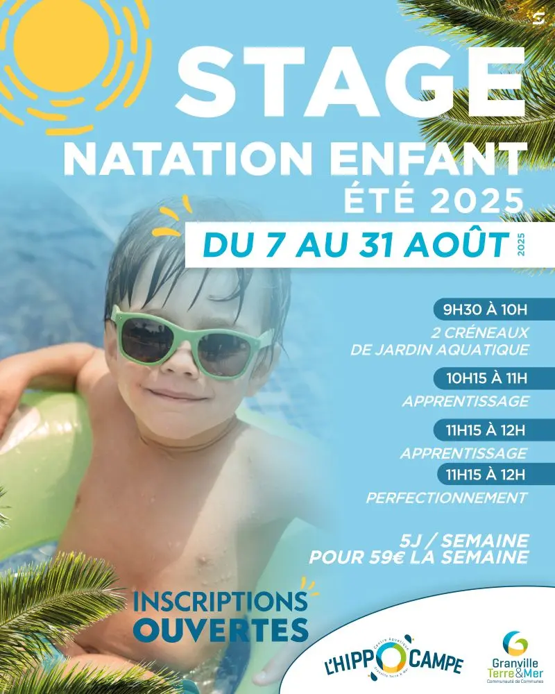 Satge natation enfant Hippocampe été 2025